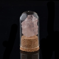Mini bouteille en verre de cristal de champignon de cristal d'arbre de pierre précieuse de quartz de guérison naturelle en gros