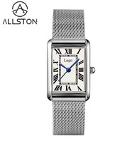 Privémerk Luxe Mode Simpele Retro Vierkante Quartz RVS Horloge Unisex Heren ODM Groothandel Cadeau