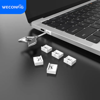 Bloqueador de Puerto USB WECONFIG, con Llave, Cubierta Protectora contra el Polvo, 1 Juego Contiene 100 Bloqueadores con 2 Llaves