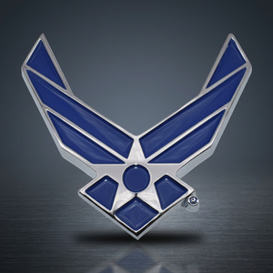 Placa Decorativa Metálica Cromada Azul con Alas de la Fuerza Aérea de EE. UU., Oficialmente Licenciada por Hanwell - Product Image 2