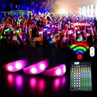 Finegreen Bracelet LED activé par le son Bracelet en plastique DMX télécommandé pour les fêtes de Noël et les mariages