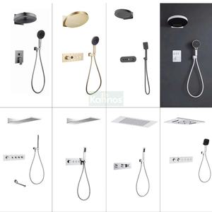 Sistema de Ducha Moderno con Pantalla LED Digital, Válvula Mezcladora Termostática, Mezclador de Doble Cabezal, Latón Empotrado en la Pared, Chorro de Lluvia - Product Image 2