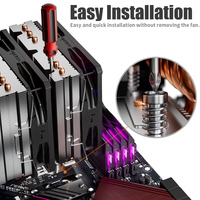 Refroidisseur de processeur PC upHere Dual Tower, 6 caloducs, ventilateur CPU 120 mm, 4 broches PWM, refroidisseur d'air pour processeur Intel AMD pour ordinateur de bureau