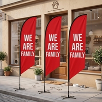 Drapeau plume personnalisé en polyester imperméable, portable, pour promotion extérieure, idéal pour concessionnaires automobiles et entreprises