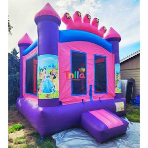 Château <span class=keywords><strong>Gonflable</strong></span> Extérieur/Intérieur en PVC avec Toboggan et Trampoline – Grande Vente - Product Image 1