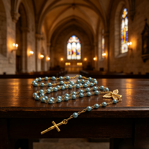 Accessoires de luxe élégants et magnifiques en acrylique coloré avec Saint Benoît pour la création de grands chapelets religieux catholiques - Product Image 1