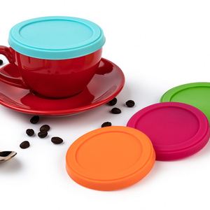 Reusable Leakproof Dustproof Soft Material Easy Cleaning Eco Friendly Round <b>Silicone</b> Cup Lid - Product Image 4
