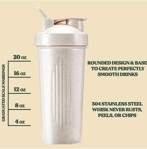 Botella de Paja de Trigo Biodegradable Personalizable Al por Mayor para Gimnasio, Coctelera, Bebida Directa, Acero Inoxidable para Bola, Agua Hirviendo, Ap - Product Image 6