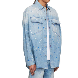 OEM Fading Vintage Wash Trucker <b>Jacket</b> Chest Button-flap Patch Pockets Custom <b>Denim</b> <b>Jacket</b> - Product Image 4