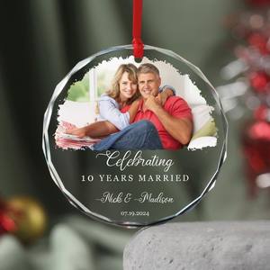 Ornements en cristal classiques pour la fête des mères, cadeaux, photos personnalisées, impression de texte, décorations, pendentifs de Noël, personnalisés en une seule pièce - Product Image 3