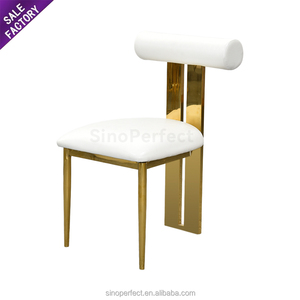 Chaises de salle à manger en acier inoxydable pour restaurant, pieds dorés, vente en gros, chaises de luxe pour mariage et événements - Product Image 3