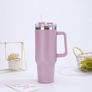 Car H1.0 <b>Handle</b> <b>Travel</b> Tumbler 40oz Double Wall Vacuum <b>Mug</b> Lid Straw Anti-Slip OEM Custom Logo - Product Image 2