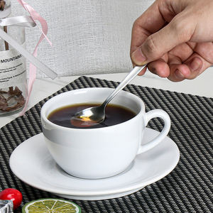 ชุดช้อนส้อมสแตนเลสสีเงิน 2 ชิ้น ชุดช้อนกาแฟ ขนมหวาน ชา และน้ำผึ้งขนาดเล็ก สำหรับแคมป์ปิ้ง เกรดอาหาร ทำความสะอาดง่าย - Product Image 4