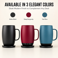 Mug à café numérique portable en acier inoxydable, auto-chauffant et à température contrôlée, pour consommation directe, maintien thermique de 6 à 12 heures
