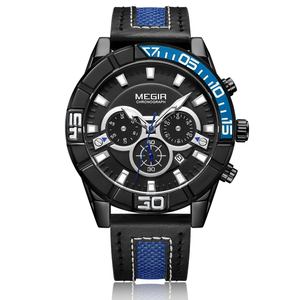MEGIR 2066G Orologio Classico Elegante Personalizzabile Vendita all'Ingrosso Nuova Collezione <span class=keywords><strong>Orologi</strong></span> al Quarzo da <span class=keywords><strong>Uomo</strong></span> con Cinturino <span class=keywords><strong>in</strong></span> Vera Pelle - Product Image 5