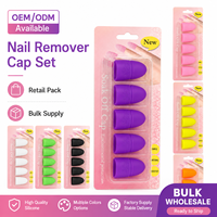 Capsules de retrait de vernis à ongles en gel de silicone souple, réutilisables et portables, 5 pièces, avec logo personnalisé, outils de manucure et de beauté