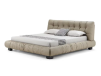 Lit Moderne Minimaliste en Cuir Véritable avec Revêtement en Cuir, Pieds en Bois Massif et Acier Carbone, Fonctionnalités de Rangement Extensibles - OEM/ODM