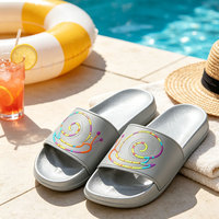 Claquettes personnalisées à bout ouvert pour femmes, avec motifs artistiques sur mesure, idéales pour les vacances à la piscine, pour les acheteurs en gros