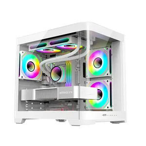 Lovingcool Manufacturer Custom White Micro ATX Computer Case Towers RGB Gamer PC Cabinet Chassis Desktop Casings Gaming PC Case