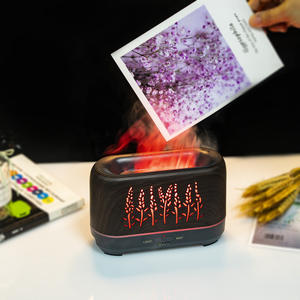 Diffuseur d'arômes à effet bois 200 ml avec lumière LED effet flamme pour usage domestique, humidificateur électrique avec fonction de minuterie - Product Image 4