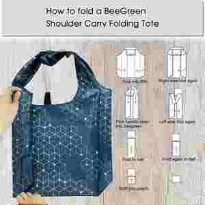 Bolsa de Mano Plegable de Moda, Material RPET con Impresión Vibrante, Bolsa de Compras y Almacenamiento Personalizada con Asas - Product Image 3