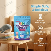 Natuurlijke Kinder Vitamine Gummies met Omega 3 DHA EPA Multivitamine Formule Fruit smaak Kauwgommetjes voor Dagelijkse Voeding