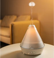 Diffuseur d'huiles essentielles à ultrasons à brume froide pour la maison, lampe à flamme, humidificateur d'air, diffuseur d'aromathérapie à anneaux de fumée de méduse