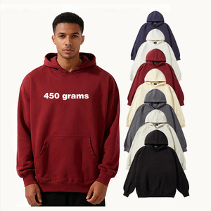 High-quality 450-gram 100% Pure Cotton Men's Hoodie, Loose and Large-sized, Street Heavyweight Hoodie Custom logo