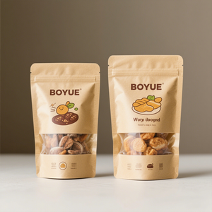 Sachet de friandises pour animaux de compagnie bio, pochette en papier kraft biodégradable avec fermeture éclair, sachet autoportant pour friandises pour chiens, friandises pour chats, nourriture pour animaux - Product Image 2