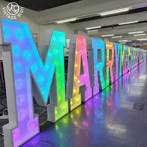 Personalizado Atacado Grande 3D Led Marquee Letras Iluminado Decoração Do Casamento Sinal