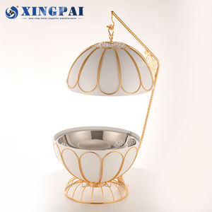 Peralatan Dapur XINGPAI Set Penghangat Makanan Buffet dari Baja Anti Karat Chafer 8L Mewah Putih untuk Pesta Pernikahan - Product Image 2