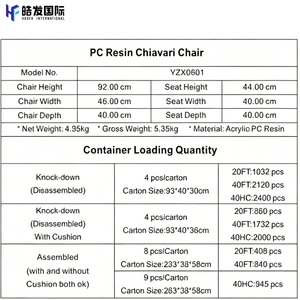 <span class=keywords><strong>Chaise</strong></span> en <span class=keywords><strong>bambou</strong></span> acrylique transparente moderne, démontable, style Phénix, pour location événementielle et salles de banquet - Product Image 4