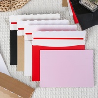 Enveloppe épaisse pour carte d'invitation de mariage, à fermeture adhésive, à rabat festonné, cinq couleurs, logo personnalisé, vente en gros