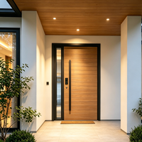 Porte d'entrée de luxe, design moderne, haute sécurité, porte extérieure, entrée moderne, portes en bois et en aluminium à double vitrage pour maisons