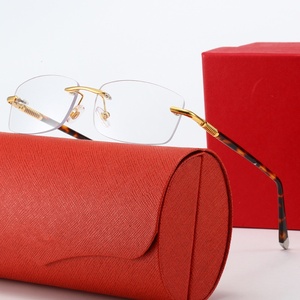 Nuevas Gafas <span class=keywords><strong>de</strong></span> Sol con Montura Metálica sin Marco y Patillas <span class=keywords><strong>de</strong></span> Resorte <span class=keywords><strong>para</strong></span> Hombre y Mujer, Diseño Cuadrado <span class=keywords><strong>de</strong></span> Lujo, Protección UV400, Marca <span class=keywords><strong>de</strong></span> Alta Gama <span class=keywords><strong>para</strong></span> Negocios y Automóvil - Product Image 4
