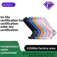 Chaussettes de compression en nylon pour femmes, chaussettes de sport longues jusqu'aux genoux, chaussettes de course à pied, chaussettes de sport élastiques antidérapantes