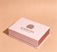 Boîte d'emballage en papier rigide de luxe imprimée en quatre couleurs avec logo personnalisé, matériaux recyclés, pour chocolat, bonbons, truffes