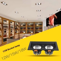 Spots encastrés carrés LED à grille orientable, 1 ou 2 têtes, 2700K 4100K 6000K