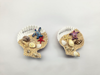 Aimant de réfrigérateur en résine coquille de palourde, souvenir de plage de Majorque, décoration de maison, cadeau de vacances, vente en gros