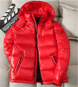 Cappotto corto invernale Casual da <span class=keywords><strong>uomo</strong></span> nuovo piumino <span class=keywords><strong>giovanile</strong></span> alla <span class=keywords><strong>moda</strong></span> con viso luminoso con chiusura frontale con cerniera con cappuccio spesso e caldo Logo - Product Image 5