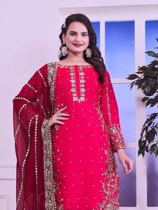 เสื้อปักลวดลายสวยงามแนวแฟนซีเสื้อพลัสโซ dupatta ดีไซน์ใหม่สำหรับมุสลิมซาลิมสงครามคามาเรซปากีสถาน - Product Image 3