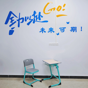 Conjunto de estudio para niños-Diseño ergonómico azul y madera con estantería integrada y pies antideslizantes para el aula/aprendizaje en el hogar - Product Image 1