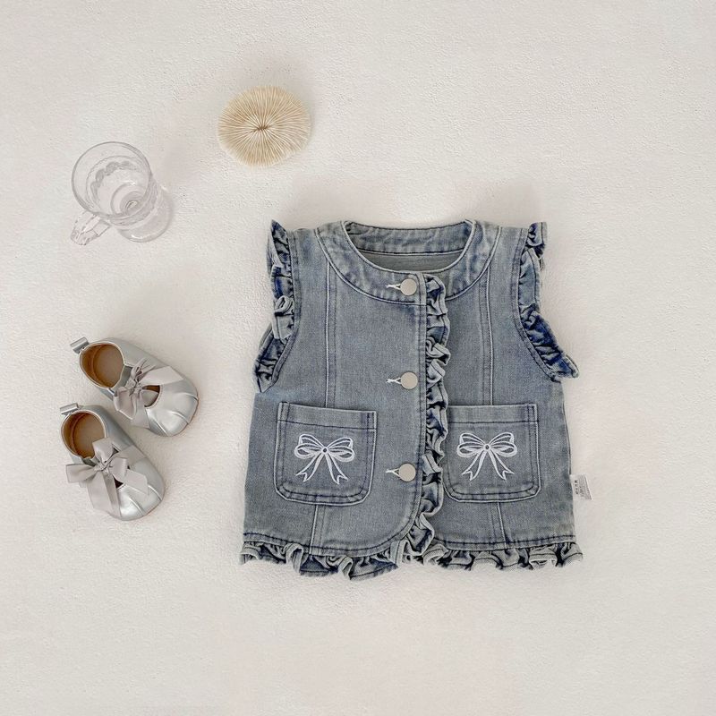 Girls Denim Vest Spring and Autumn