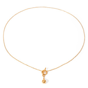 Collar con Colgante de Bola de Oro Yueli, Cadena Minimalista para Clavícula, Uso Diario para Mujer - Product Image 5