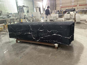 Encimera de piedra de cuarzo de gran tamaño 3200*1600mm, encimera de cocina o baño de piedra artificial negra - Product Image 4