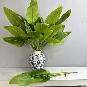 ต้นใบตองจำลองสีเขียวสำหรับตกแต่งสวนฤดูใบไม้ผลิฝน Calla พืชใบลิลลี่สวรรค์ใบนกโรงงานโดยตรง - Product Image 3