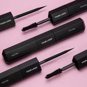 Makeup Terbaik Label Pribadi Maskara Pigmen Cair Eye Liner Tahan Air Disesuaikan Kualitas Tinggi Maskara dan Eyeliner 2 In 1