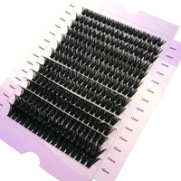 Cils synthétiques segmentés pour le commerce transfrontalier, faux cils à bouquets individuels, naturels, bouclés, épais, style européen, très demandés pour le DIY