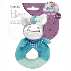 Newborn plush handbell rattle donkey baby soft toy toys for children