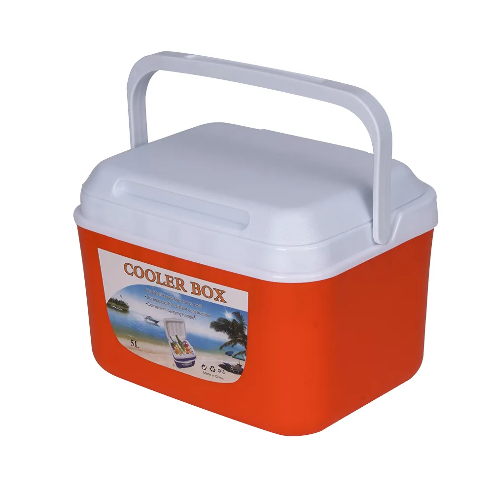 5Lプラスチック製アイスクールボックスプロモーション屋外釣りやピクニック用のファッショナブルな断熱クーラーボックス